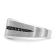 10k White Gold with Black Rhodium IBGoodman Men's Satin Black and White Diamond Complete Ring