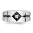 10k White Gold with Black Rhodium IBGoodman Men's Satin Black and White Diamond Complete Ring