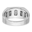 10k White Gold with Black Rhodium IBGoodman Men's Satin Black and White Diamond Complete Ring