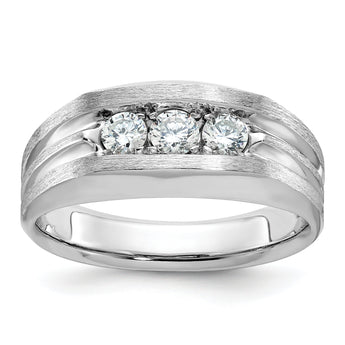 14k White Gold Men's Lab Grown VS/SI FGH Dia Complete Ring - Sophia Jewelers