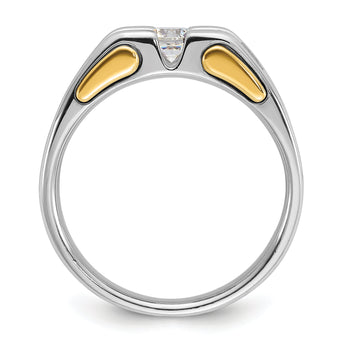 14k Two-tone Men's Complete Lab Grown VS/SI FGH Dia Ring - Sophia Jewelers