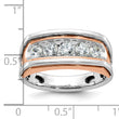 IBGoodman 10k White and Rose Gold Men's Polished and Cut-Out 5-Stone 1 Carat A Quality Diamond Ring