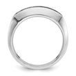 IBGoodman 10k White Gold with Black Rhodium Men's Polished Satin and Grooved 1/2 Carat A Quality Black and White Diamond Ring