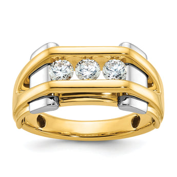 14k Two-tone Men's Lab Grown VS/SI FGH Dia Complete Ring - Sophia Jewelers