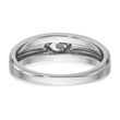 10k White Gold IBGoodman Men's WithBlack Rhod Satin Diamond Complete Ring