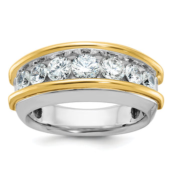 14k Two-tone Men's Lab Grown VS/SI FGH Dia Complete Ring - Sophia Jewelers