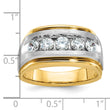 IBGoodman 10k Two-tone Men's Polished Satin and Grooved 5-Stone 1 Carat A Quality Diamond Ring