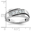 IBGoodman 10k White Gold with Black Rhodium Men's Polished Satin and Grooved 1/2 Carat A Quality Diamond Ring