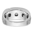 IBGoodman 10k White Gold with Black Rhodium Men's Polished Satin and Grooved 1 Carat A Quality Diamond Ring