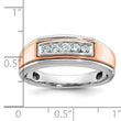 IBGoodman 10k White and Rose Gold Men's Polished 5-Stone 1/4 Carat A Quality Diamond Ring