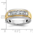 IBGoodman 10k Two-tone Men's Polished 5-Stone 1/2 Carat A Quality Diamond Ring