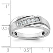 IBGoodman 10k White Gold with Black Rhodium Men's Polished Satin and Grooved 1/4 Carat A Quality Diamond Ring