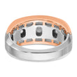 IBGoodman 10k White and Rose Gold Men's Polished Satin and Cut-Out 5-Stone 1 Carat A Quality Diamond Ring