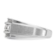 IBGoodman 10k White Gold Men's Polished and Satin 3-Row 1 1/4 Carat A Quality Diamond Ring