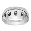 IBGoodman 10k White Gold Men's Polished and Satin 3-Row 1 1/4 Carat A Quality Diamond Ring