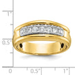 IBGoodman 10k Two-tone Men's Polished and Grooved Bezel Set 7-Stone 1/2 Carat A Quality Diamond Ring
