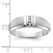 IBGoodman 10k White Gold Men's Polished and Satin 3-Stone 1/20 Carat A Quality Diamond Ring