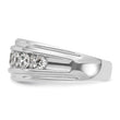 IBGoodman 10k White Gold Men's Polished and Grooved 2 Carat A Quality Diamond Ring