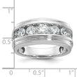 IBGoodman 10k White Gold Men's Polished and Grooved 2 Carat A Quality Diamond Ring