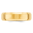 14k Yellow Gold 6mm Beveled Edge Comfort Fit Wedding Band Size 4