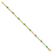 10k Diamond and Oval Emerald Bracelet