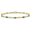 10k Diamond and Oval Emerald Bracelet