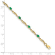 10k Diamond and Oval Emerald Bracelet