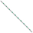 10k White Gold Diamond and Emerald Bracelet
