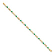10k Diamond and Oval Emerald Bracelet