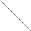 10k White Gold Diamond and Sapphire Bracelet