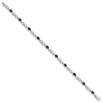 10k White Gold Diamond and Sapphire Bracelet