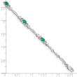 10k White Gold Diamond and Emerald Bracelet