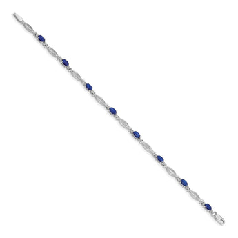 10k White Gold Diamond and Sapphire Bracelet