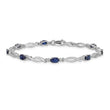 10k White Gold Diamond and Sapphire Bracelet