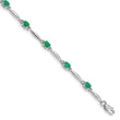 10k White Gold Diamond and Emerald Bracelet