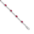 10k White Gold Diamond and Ruby Bracelet