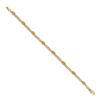 10k Diamond and Citrine Bracelet