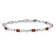 10k White Gold Fancy Diamond and Garnet Bracelet
