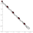 10k White Gold Fancy Diamond and Garnet Bracelet