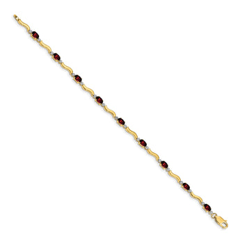 10k Fancy Diamond and Garnet Bracelet