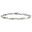 10k White Gold Fancy Diamond and Peridot Bracelet