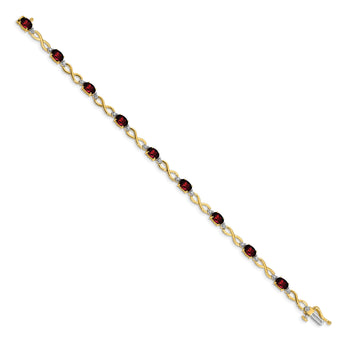 10k Garnet and Diamond Infinity Bracelet