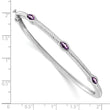 10k White Gold Marquise Amethyst 3 Stone Bangle