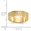 14k Polished & Satin Cross Band
