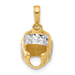 14k and White Rhodium D/C Wrestling Helmet Pendant