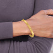 14k 4/16 Diamond-cut Concave Hinged Bangle Bracelet