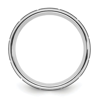 Cobalt Polished with Brushed Black IP-plated Grooved Center 8mm Band