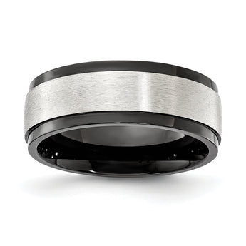Cobalt Black IP-plated Brushed Center 8.00mm Band