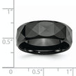 Ceramic Faceted Black 8mm Polished Beveled Edge Band