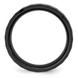 Ceramic Black Faceted Beveled Edge 8mm Polished Band